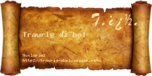 Traurig Ábel névjegykártya
